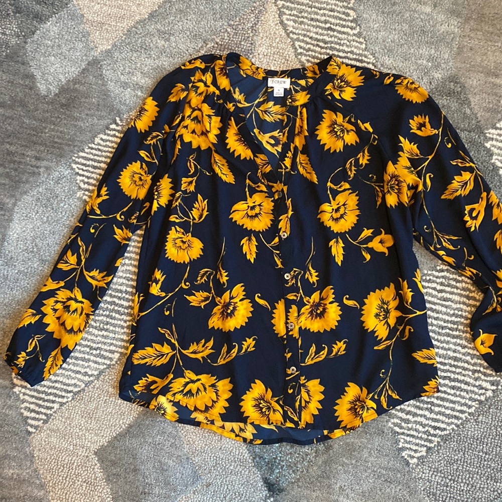 J Crew floral blouse